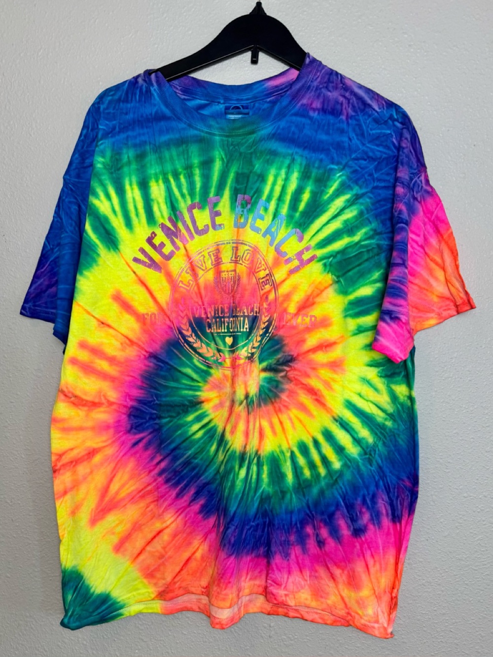 NEW Tie Dye Venice Beach California T-shirt Bright Colors Indie Boho Grunge XL